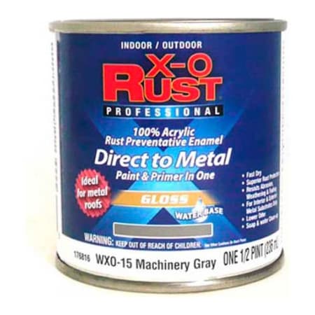 General Paint Rust Preventative Paint/Primer, Gloss, Water Base, Machinery Gray, 1/2 pt 176816